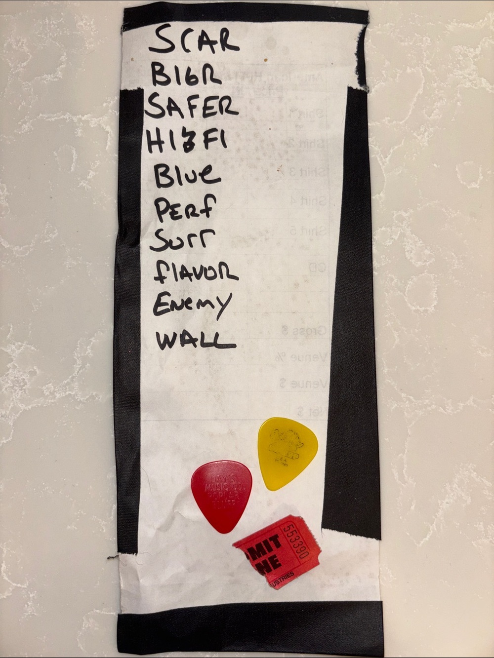American Hi Fi Original Set List Stage Used Concert Aug. 2001 Rock Memorabilia